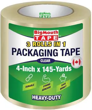 Heavy Duty Clear Packaging Tape, 4-inch x 145 Yards (435ft), Designed for Packing, Shipping and Mailing, Strong and Durable Adhesive for a Long-Lasting Seal to Surfaces in hot or Cold Heavy Duty Clear Packaging Tape, 4-inch x 145 Yards (435ft), Designed for Packing, Shipping and Mailing, Strong and Durable Adhesive for a Long-Lasting Seal to Surfaces in hot or Cold