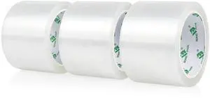 Clear Heavy Duty Packing Tape, 3 inch x 55 Yards, Industrial Grade 3'' Wide Shipping Tape Refills for Box Office Moving, Packaging and Mailing Clear Heavy Duty Packing Tape, 3 inch x 55 Yards, Industrial Grade 3'' Wide Shipping Tape Refills for Box Office Moving, Packaging and Mailing