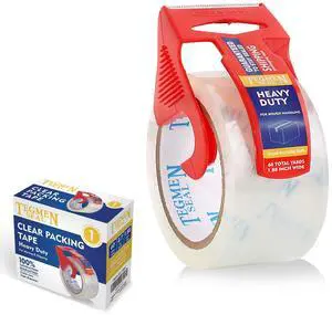 Heavy Duty Clear Packing Tape with Dispenser Combo for Shipping, Moving & Storage,Thicker Clear Packing Tape,1.88 inches Wide, 60 Yards Per Roll, 60 Total Yards Heavy Duty Clear Packing Tape with Dispenser Combo for Shipping, Moving & Storage,Thicker Clear Packing Tape,1.88 inches Wide, 60 Yards Per Roll, 60 Total Yards