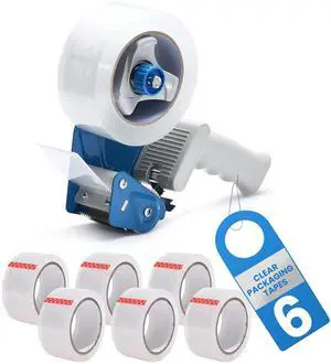 Heavy Duty Packing Tape with Dispenser - 1.88 Inch x 65 Yards, 6-Pack Clear Packaging Tapes, Durable Tape Dispenser for Secure Sealing, Ideal for Moving and Shipping Heavy Duty Packing Tape with Dispenser - 1.88 Inch x 65 Yards, 6-Pack Clear Packaging Tapes, Durable Tape Dispenser for Secure Sealing, Ideal for Moving and Shipping