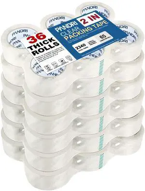 Packing Tape, 36 Rolls Heavy Duty Clear Packaging Tape for Shipping Packaging Moving Sealing, 2 inches Wide, 65 Yards Per Roll, Total 2340 Yards Packing Tape, 36 Rolls Heavy Duty Clear Packaging Tape for Shipping Packaging Moving Sealing, 2 inches Wide, 65 Yards Per Roll, Total 2340 Yards