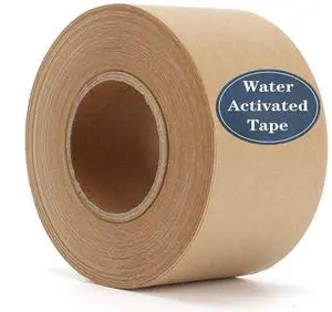 Water Activated Gummed Reinforced 2" x 150 Feet Kraft Paper Packaging Brown Packing Box Moving Tape,Sealing Fiberglass Eco-Friendly and Recyclable Package Tape Water Activated Gummed Reinforced 2" x 150 Feet Kraft Paper Packaging Brown Packing Box Moving Tape,Sealing Fiberglass Eco-Friendly and Recyclable Package Tape