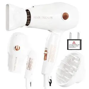Mini with Diffuser&Concentrator,110~250V Dual Voltage Hair Dryer Blow Dryer Mini Size for European Travel, Portable Blow Dryers for Women and Men with EU Plug Mini with Diffuser&Concentrator,110~250V Dual Voltage Hair Dryer Blow Dryer Mini Size for European Travel, Portable Blow Dryers for Women and Men with EU Plug
