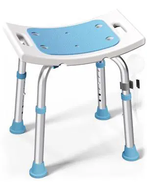 Shower Chair for Inside Shower, 400 lbs Adjustable Shower Stool with Suction Feet, Shower Seat for Inside Tub Bathroom Bench Bath Chair for Elderly and Disabled - Light Blue Shower Chair for Inside Shower, 400 lbs Adjustable Shower Stool with Suction Feet, Shower Seat for Inside Tub Bathroom Bench Bath Chair for Elderly and Disabled - Light Blue