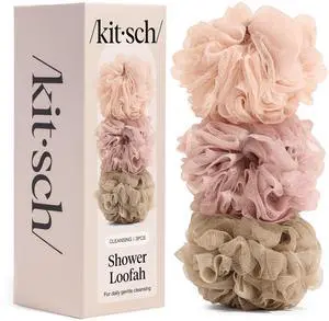Shower Loofah Soft Mesh Body Scrubber & Bath Sponge for Daily Gentle Cleansing Durable Loofah for Men and Women with Hanging Loop, Eco-Friendly, 100% PCR Material 3pc Set, Ballet Shower Loofah Soft Mesh Body Scrubber & Bath Sponge for Daily Gentle Cleansing Durable Loofah for Men and Women with Hanging Loop, Eco-Friendly, 100% PCR Material 3pc Set, Ballet
