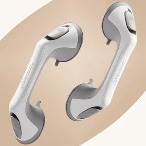 2 Pack 12 Inch Grab Bars for Bathtubs and Showers for Seniors, Heavy Duty Shower Handle for Elderly, Suction Cup Removable Handrails Handicap Bath Grip Bathroom Upgrade Safety Grips (Gray) 2 Pack 12 Inch Grab Bars for Bathtubs and Showers for Seniors, Heavy Duty Shower Handle for Elderly, Suction Cup Removable Handrails Handicap Bath Grip Bathroom Upgrade Safety Grips (Gray)