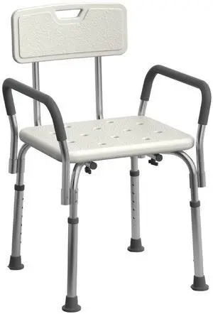 Shower Chair Seat with Padded Armrests and Back | Heavy Duty Shower Chair for Bathtub | Slip Resistant Shower Seat with Adjustable Height | Shower Chair for Inside Shower with 350 lb Capacity Shower Chair Seat with Padded Armrests and Back | Heavy Duty Shower Chair for Bathtub | Slip Resistant Shower Seat with Adjustable Height | Shower Chair for Inside Shower with 350 lb Capacity