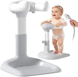 Upgraded Baby Shower Stand with Anti-Pinch Silicone & Anti-Slip Base, Adjustable Height Baby Bath Standing Support, Soporte para Bañera de Bebé Assist Holder for 6-36 Months Toddler, Ideal Gift, Gray Upgraded Baby Shower Stand with Anti-Pinch Silicone & Anti-Slip Base, Adjustable Height Baby Bath Standing Support, Soporte para Bañera de Bebé Assist Holder for 6-36 Months Toddler, Ideal Gift, Gray