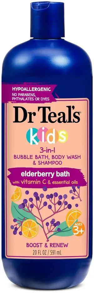 Kids 3-in-1 Elderberry Bath: Bubble Bath, Body Wash & Shampoo, 20 fl oz Kids 3-in-1 Elderberry Bath: Bubble Bath, Body Wash & Shampoo, 20 fl oz
