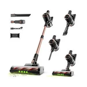 Cordless Stick Vacuum Cleaner - 40KPA Powerful Suction Vacuum with 45 Min Runtime, Detachable Battery, Anti-Tangle & 1.5L Dust Cup, 8 in 1 Vacuum Cleaner for Pet Hair, Carpet, HardFloor, Gold Cordless Stick Vacuum Cleaner - 40KPA Powerful Suction Vacuum with 45 Min Runtime, Detachable Battery, Anti-Tangle & 1.5L Dust Cup, 8 in 1 Vacuum Cleaner for Pet Hair, Carpet, HardFloor, Gold
