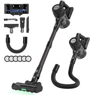 Telescopic Cordless Stick Vacuum Cleaner for Home & Pet Hair, 40kPa Powerful Suction, 450W Motor, 65Min Runtime, 2.5H Quick Rechargeable for All Floors Telescopic Cordless Stick Vacuum Cleaner for Home & Pet Hair, 40kPa Powerful Suction, 450W Motor, 65Min Runtime, 2.5H Quick Rechargeable for All Floors