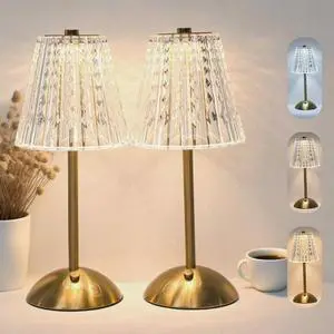 2 Pack Crystal Table Lamp, 5000mAh Rechargeable Battery Lamp with Touch Control, 3 Color Temperatures, Dimmable Brightness, Matte Aluminum Light for Bedroom/Bar/Kitchen/Outdoor, Home Décor 2 Pack Crystal Table Lamp, 5000mAh Rechargeable Battery Lamp with Touch Control, 3 Color Temperatures, Dimmable Brightness, Matte Aluminum Light for Bedroom/Bar/Kitchen/Outdoor, Home Décor