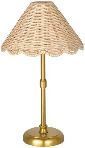 Cordless Boho Rattan Table lamp, 5200-mAh Rechargeable Battery, 3-level Brightness Dimmable, Build-in Integrated LED 320 Lumen Max, Rattan Shade, for Bedside Restaurant Resort Hotel Dining Table Cordless Boho Rattan Table lamp, 5200-mAh Rechargeable Battery, 3-level Brightness Dimmable, Build-in Integrated LED 320 Lumen Max, Rattan Shade, for Bedside Restaurant Resort Hotel Dining Table