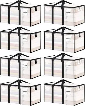 8 Pack Extra Large Heavy Duty Moving Bags, Clear Storage Bins with Lids, Reinforced Handles & Heavy-Duty Zippers Moving Boxes Storage Bags Totes for Clothes Packing, Dorms, College Supplies, Clear 8 Pack Extra Large Heavy Duty Moving Bags, Clear Storage Bins with Lids, Reinforced Handles & Heavy-Duty Zippers Moving Boxes Storage Bags Totes for Clothes Packing, Dorms, College Supplies, Clear