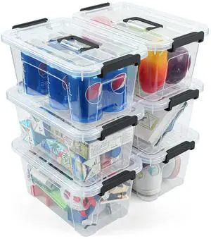 7Qt Clear Plastic Storage Bins with Lids,6 Pack 7Qt Clear Plastic Storage Bins with Lids,6 Pack