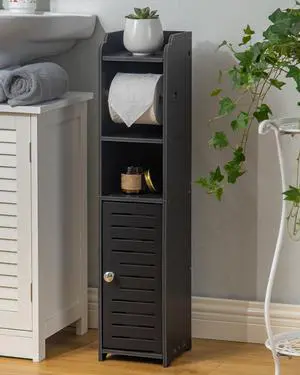 Toilet Paper Holder Stand: Freestanding No Drill PVC Bathroom Storage for Apartment Renters -Protect Rental Deposit- Small Space Storage Solution Toilet Paper Holder Stand: Freestanding No Drill PVC Bathroom Storage for Apartment Renters -Protect Rental Deposit- Small Space Storage Solution