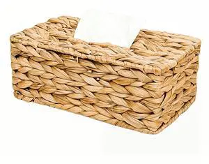 Water Hyacinth Tissue Box Cover, Natural Wicker Woven Facial Tissue Holder, Napkin Box, Hand Woven Storage Box for Bathroom Living Room Toilet Desk Table Home Office Car (Rectangle) Water Hyacinth Tissue Box Cover, Natural Wicker Woven Facial Tissue Holder, Napkin Box, Hand Woven Storage Box for Bathroom Living Room Toilet Desk Table Home Office Car (Rectangle)