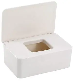 White Tissue Box Cover, Refillable Baby Wipes Dispenser with Sealed Lid, Modern Desktop Tissue Box Holder Napkin Organizer Container for Bathroom Car Office White Tissue Box Cover, Refillable Baby Wipes Dispenser with Sealed Lid, Modern Desktop Tissue Box Holder Napkin Organizer Container for Bathroom Car Office