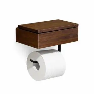 Acacia Wood Toilet Paper Holder with Shelf, Wall Mounted Toilet Paper and Wipes Holder with Storage Box, Bathroom Tissue Holder with Phone Shelf for Bathroom, Restroom, RV Acacia Wood Toilet Paper Holder with Shelf, Wall Mounted Toilet Paper and Wipes Holder with Storage Box, Bathroom Tissue Holder with Phone Shelf for Bathroom, Restroom, RV
