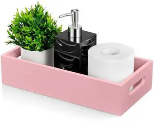 Pink Bathroom Basket for Organizing - Wooden Toilet Tank Paper Basket with Handle for Back of Toilet Tank Top Organizer - Pink Kitchen Bathroom Decor Accessories Pink Bathroom Basket for Organizing - Wooden Toilet Tank Paper Basket with Handle for Back of Toilet Tank Top Organizer - Pink Kitchen Bathroom Decor Accessories