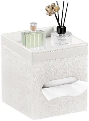 Tissue Box Cover Square, PU Leather Tissue Cube Box Holder with Storage Valet Tray, Decorative Tissue Holders, Modern Tissues Case Napkin Dispenser Facial Paper Organizer for Bathroom Vanity Tissue Box Cover Square, PU Leather Tissue Cube Box Holder with Storage Valet Tray, Decorative Tissue Holders, Modern Tissues Case Napkin Dispenser Facial Paper Organizer for Bathroom Vanity