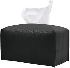 1PC Extra Large Rectangle Tissue Box Cover, PU Leather Rectangular Tissue Box Holder with Bottom Belt Plus Size Tissue Box Organizer for Bathroom/Car/Hotel/Office (9.5x5x5, Black) 1PC Extra Large Rectangle Tissue Box Cover, PU Leather Rectangular Tissue Box Holder with Bottom Belt Plus Size Tissue Box Organizer for Bathroom/Car/Hotel/Office (9.5x5x5, Black)