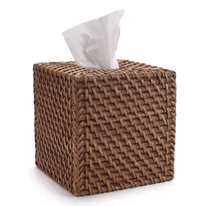 Rattan Tissue Box Cover Natural Woven Facial Napkin Holder Square (Honey Brown, 5.5x5.5x5.9 Inch) Rattan Tissue Box Cover Natural Woven Facial Napkin Holder Square (Honey Brown, 5.5x5.5x5.9 Inch)