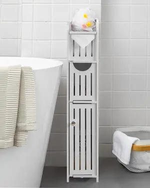 Bathroom Storage Cabinet: Small Bathroom Storage Cabinet - Toilet Paper Holder Fit for Mega Roll,White Bathroom Storage Cabinet: Small Bathroom Storage Cabinet - Toilet Paper Holder Fit for Mega Roll,White