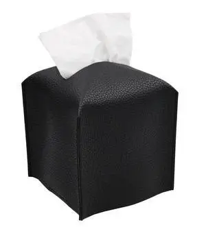 Tissue Box Cover, Square Decorative PU Leather Tissue Box Holder Modern Tissue Case Facial Paper Organizer Dispenser for Bathroom, Vanity Countertop, Night Stands, Desk, Car 5X5X5'' | Black Tissue Box Cover, Square Decorative PU Leather Tissue Box Holder Modern Tissue Case Facial Paper Organizer Dispenser for Bathroom, Vanity Countertop, Night Stands, Desk, Car 5X5X5'' | Black