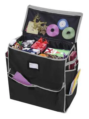 Unique Holiday Storage Organizer for Gift Bag and Wrapping Accessories (Black) Unique Holiday Storage Organizer for Gift Bag and Wrapping Accessories (Black)