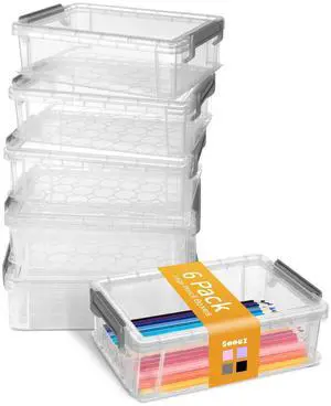 6 Pack Extra Large Pencil Box, Plastic Pencil Case Crayon Box, Clear Marker Organizer Plastic Containers with Lid, Stackable Storage Boxes for Art Craft,Pen,Back to School Teacher Supplies, Grey 6 Pack Extra Large Pencil Box, Plastic Pencil Case Crayon Box, Clear Marker Organizer Plastic Containers with Lid, Stackable Storage Boxes for Art Craft,Pen,Back to School Teacher Supplies, Grey
