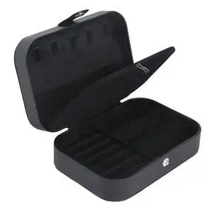Travel Jewelry Box, Small Jewelry Organizer Boxes for Women Girls, 2 Layer Travel Jewlery Case, PU Leather Mini Portable Jewerly Storage Display Holder for Earrings, Ring, Necklaces, Bracelets - Black Travel Jewelry Box, Small Jewelry Organizer Boxes for Women Girls, 2 Layer Travel Jewlery Case, PU Leather Mini Portable Jewerly Storage Display Holder for Earrings, Ring, Necklaces, Bracelets - Black