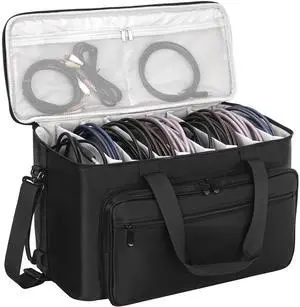 Large Travel Gig Band Cable File Bag With Detachable Dividers,DJ Cord Organizer Case for Laptop,DJ Gear,Sound Instrument and Musician Accessories Large Travel Gig Band Cable File Bag With Detachable Dividers,DJ Cord Organizer Case for Laptop,DJ Gear,Sound Instrument and Musician Accessories