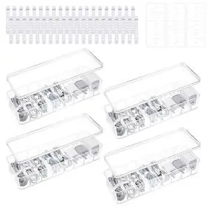 4 Pcs Cord Storage Organizer Clear Plastic Cable Storage Box with 40 Silicone Wire Ties, Cord Organizer Box with Lid for Home Office Desk Organization, Jewelry and Accessories 4 Pcs Cord Storage Organizer Clear Plastic Cable Storage Box with 40 Silicone Wire Ties, Cord Organizer Box with Lid for Home Office Desk Organization, Jewelry and Accessories
