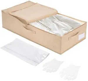 Wedding Dress Storage Box with 40 Sheets Large Acid Free Tissue Paper and 1 Pair Microfiber Gloves, Wedding Gown Preservation Box for Bridal Essentials Wedding Dress Storage Box with 40 Sheets Large Acid Free Tissue Paper and 1 Pair Microfiber Gloves, Wedding Gown Preservation Box for Bridal Essentials