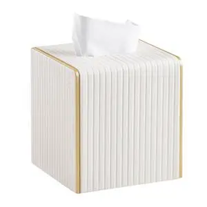 Square PU Leather Tissue Box Cover with Magnetic Closure, Decorative Tissue Holder & Storage Container for Bedroom, Living Room, Dining Room, Bathroom, Countertop, Desk & Office (White) Square PU Leather Tissue Box Cover with Magnetic Closure, Decorative Tissue Holder & Storage Container for Bedroom, Living Room, Dining Room, Bathroom, Countertop, Desk & Office (White)