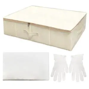 Wedding Dress Storage Box Kit - Rectangular with 40 Sheets Acid-Free Tissue Paper & Microfiber Gloves Wedding Dress Storage Box Kit - Rectangular with 40 Sheets Acid-Free Tissue Paper & Microfiber Gloves