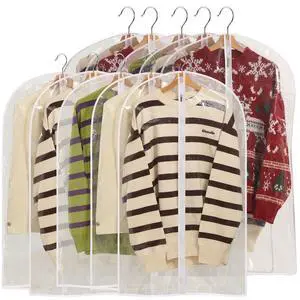 All Clear Garment Bags for Hanging Clothes, 40" Suit Bags for Closet Storage, Plastic Dustproof Suit Cover Bags, Clothes Protectors Bag with zipper for Coats, Jackets, Shirts10 Packs All Clear Garment Bags for Hanging Clothes, 40" Suit Bags for Closet Storage, Plastic Dustproof Suit Cover Bags, Clothes Protectors Bag with zipper for Coats, Jackets, Shirts10 Packs