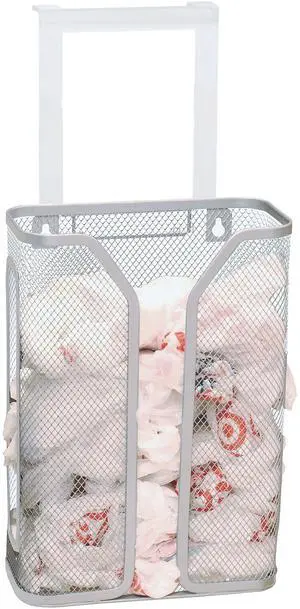 Over The Cabinet Door Grocery Bag Holder, Silver Over The Cabinet Door Grocery Bag Holder, Silver
