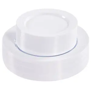 100PCS White Disposable Plates for 50 Guests Including 50PCS 10" Dinner Plates & 50PCS 7" Dessert Plates, White 100PCS White Disposable Plates for 50 Guests Including 50PCS 10" Dinner Plates & 50PCS 7" Dessert Plates, White