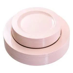 60PCS Pink Plastic Plates - Heavy Duty Pink Plates Disposable for Spring Party&Mother's Day/Wedding - serving 30 guests Include 30PCS 10.25inch & 30PCS 7.5inch 60PCS Pink Plastic Plates - Heavy Duty Pink Plates Disposable for Spring Party&Mother's Day/Wedding - serving 30 guests Include 30PCS 10.25inch & 30PCS 7.5inch