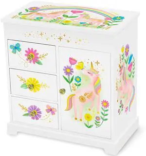 Unicorn Musical Jewelry Box for Girls Unicorn Toys for Girls Age 4-6 Kids Jewelry Box with Drawers Unicorn Musical Jewelry Box for Girls Unicorn Toys for Girls Age 4-6 Kids Jewelry Box with Drawers