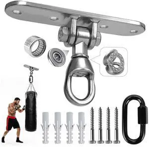 Heavy Duty Punching Bag Hanger 180° +360° Rotation,Stainless Steel Wall Ceiling Mount Hook for Heavy Boxing Bag, Weight Training, Aerial Yoga Swing & Hammock Heavy Duty Punching Bag Hanger 180° +360° Rotation,Stainless Steel Wall Ceiling Mount Hook for Heavy Boxing Bag, Weight Training, Aerial Yoga Swing & Hammock