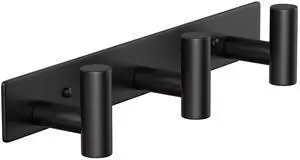 Wall Mounted Coat Rack-3 Hooks, Heavy Duty Stainless Steel Wall Hooks for Towel Coat Bag, Hat Rack Coat Hanger Coat Hooks Towel Racks for Bathroom Entryway Kitchen Hotel Office (Black, 1 Pack) Wall Mounted Coat Rack-3 Hooks, Heavy Duty Stainless Steel Wall Hooks for Towel Coat Bag, Hat Rack Coat Hanger Coat Hooks Towel Racks for Bathroom Entryway Kitchen Hotel Office (Black, 1 Pack)