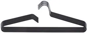 Non-Slip Metal Clothes Hangers - 5 Pack, Space-Saving Short Neck Hangers for T-Shirts, Dresses, Tank Tops, Jackets (Black) Non-Slip Metal Clothes Hangers - 5 Pack, Space-Saving Short Neck Hangers for T-Shirts, Dresses, Tank Tops, Jackets (Black)