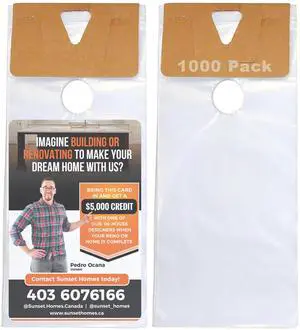 Plastic Door Hanger Bags 1000 Pack - 6 x 12 In, Clear Door Hanger Bags Plastic Door Hanger Bags 1000 Pack - 6 x 12 In, Clear Door Hanger Bags