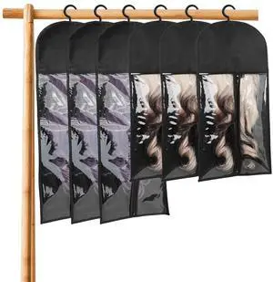 6PCS Wigs Storage Bags With Hanger, Dust-proof Wig Holder, Water-proof Wigs Rack & Organizer, Breathable Hair Extension Holder (6PCS-black-3 Large & 3 Small) 6PCS Wigs Storage Bags With Hanger, Dust-proof Wig Holder, Water-proof Wigs Rack & Organizer, Breathable Hair Extension Holder (6PCS-black-3 Large & 3 Small)