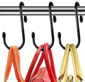 8 Pack Purse Hanger for Closet, Vinyl Coated Unique Twist Design Black Bag Hanger Hooks, 5 Inch Large Closet Rod Home Storage Hooks Purse Organizer for Hanging Handbags, Belts, Hat, Backpack 8 Pack Purse Hanger for Closet, Vinyl Coated Unique Twist Design Black Bag Hanger Hooks, 5 Inch Large Closet Rod Home Storage Hooks Purse Organizer for Hanging Handbags, Belts, Hat, Backpack