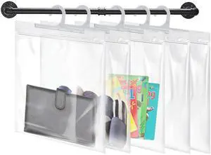 Hanging Storage Bags 24 Pack, Large Hook 10 x 12.5-inch Clear Plastic Bags for Classroom, Library and Pharmacy Use Hanging Storage Bags 24 Pack, Large Hook 10 x 12.5-inch Clear Plastic Bags for Classroom, Library and Pharmacy Use