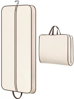 60" Foldable Garment Bags for Travel for Women Dress Bags for Gowns Long Hanging Bag for Closet Storage Dress Protector Bag for Gowns, Suits, Coats, Beige 60" Foldable Garment Bags for Travel for Women Dress Bags for Gowns Long Hanging Bag for Closet Storage Dress Protector Bag for Gowns, Suits, Coats, Beige